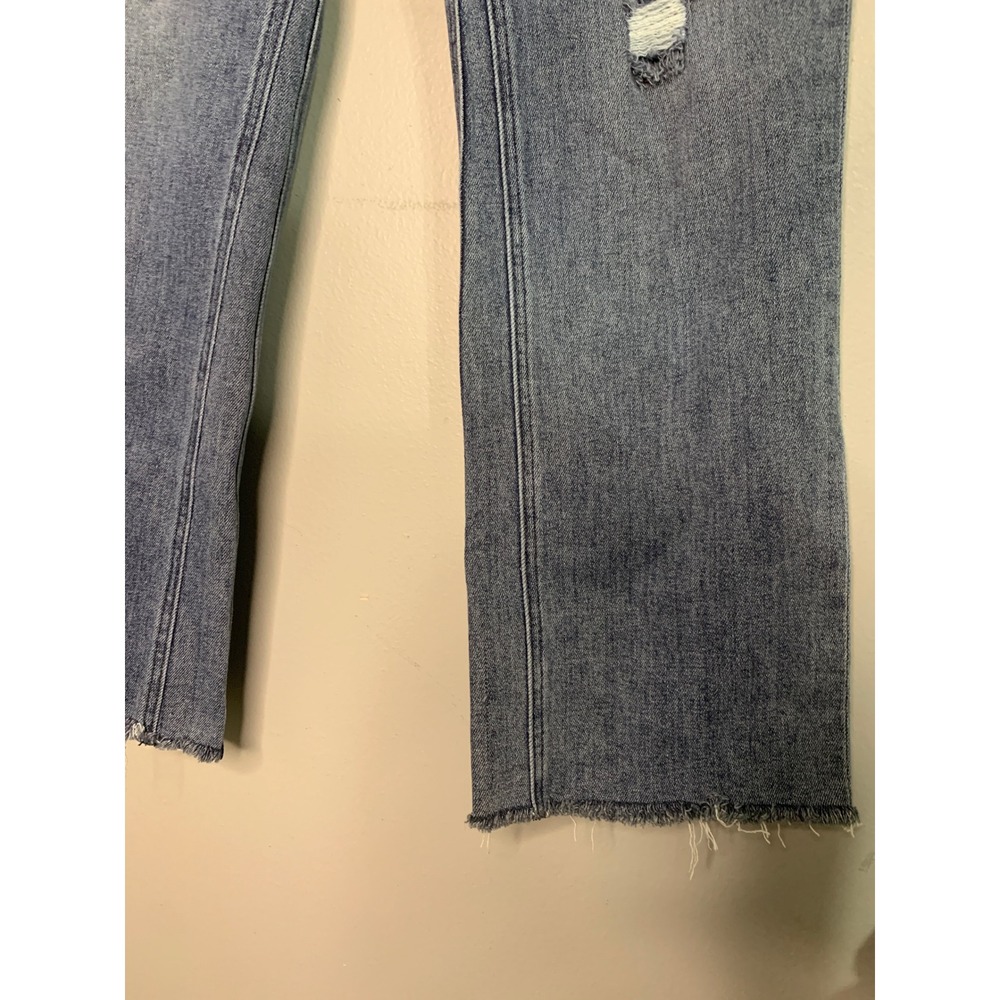 KUT From The Kloth Distressed Kelsey High Rise Ankle Flare Jeans Size 6 Blue - Picture 10 of 15